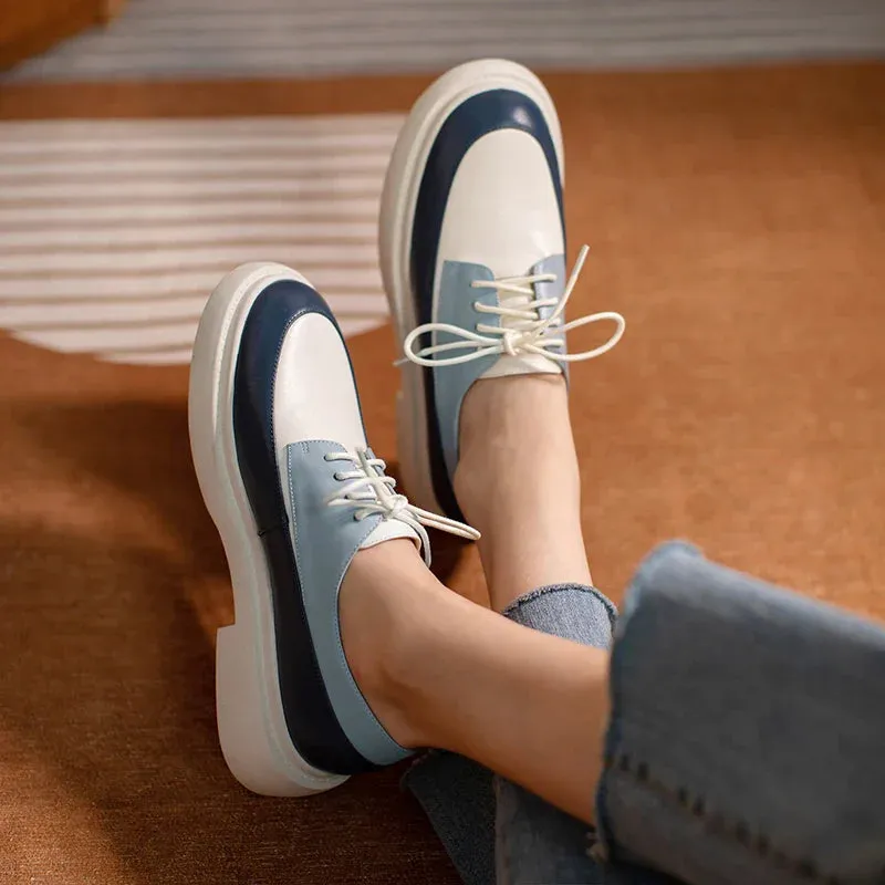 binfenxie  -  Natural Genuine Leather Flats Shoes Women Round Toe Casual Shoes Cross Tied Flats Footwear Female Shoes Spring 2024 New Pumps