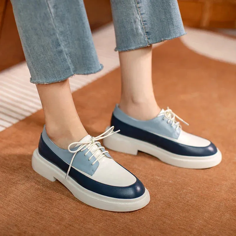 binfenxie  -  Natural Genuine Leather Flats Shoes Women Round Toe Casual Shoes Cross Tied Flats Footwear Female Shoes Spring 2024 New Pumps