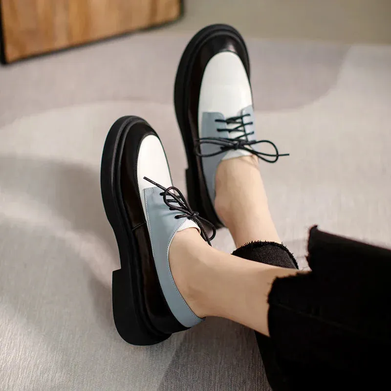 binfenxie  -  Natural Genuine Leather Flats Shoes Women Round Toe Casual Shoes Cross Tied Flats Footwear Female Shoes Spring 2024 New Pumps