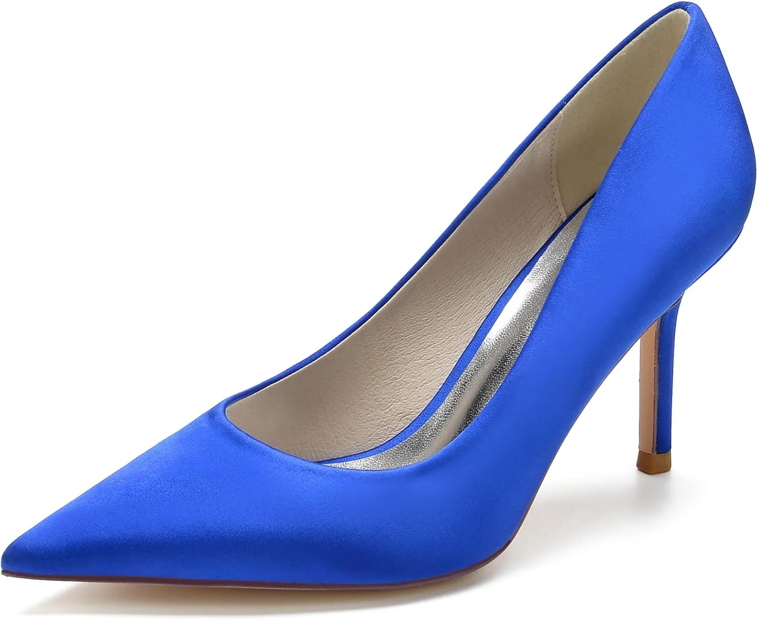 FufoneUS Wedding Bridal Shoes Women's Stiletto High Heel Dress Pumps Pointed Toe Evening Party Shoes,Blue,11