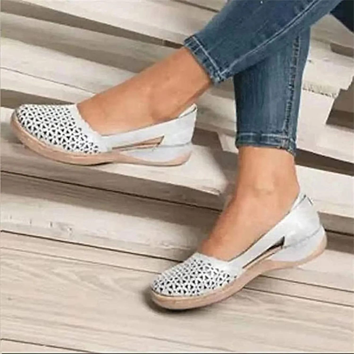 Ladmiple Sneakers For Women Slip On Low Top Fashion Dressy Casual Summer Comfort Non Slip Walking Shoes Flats Loafers