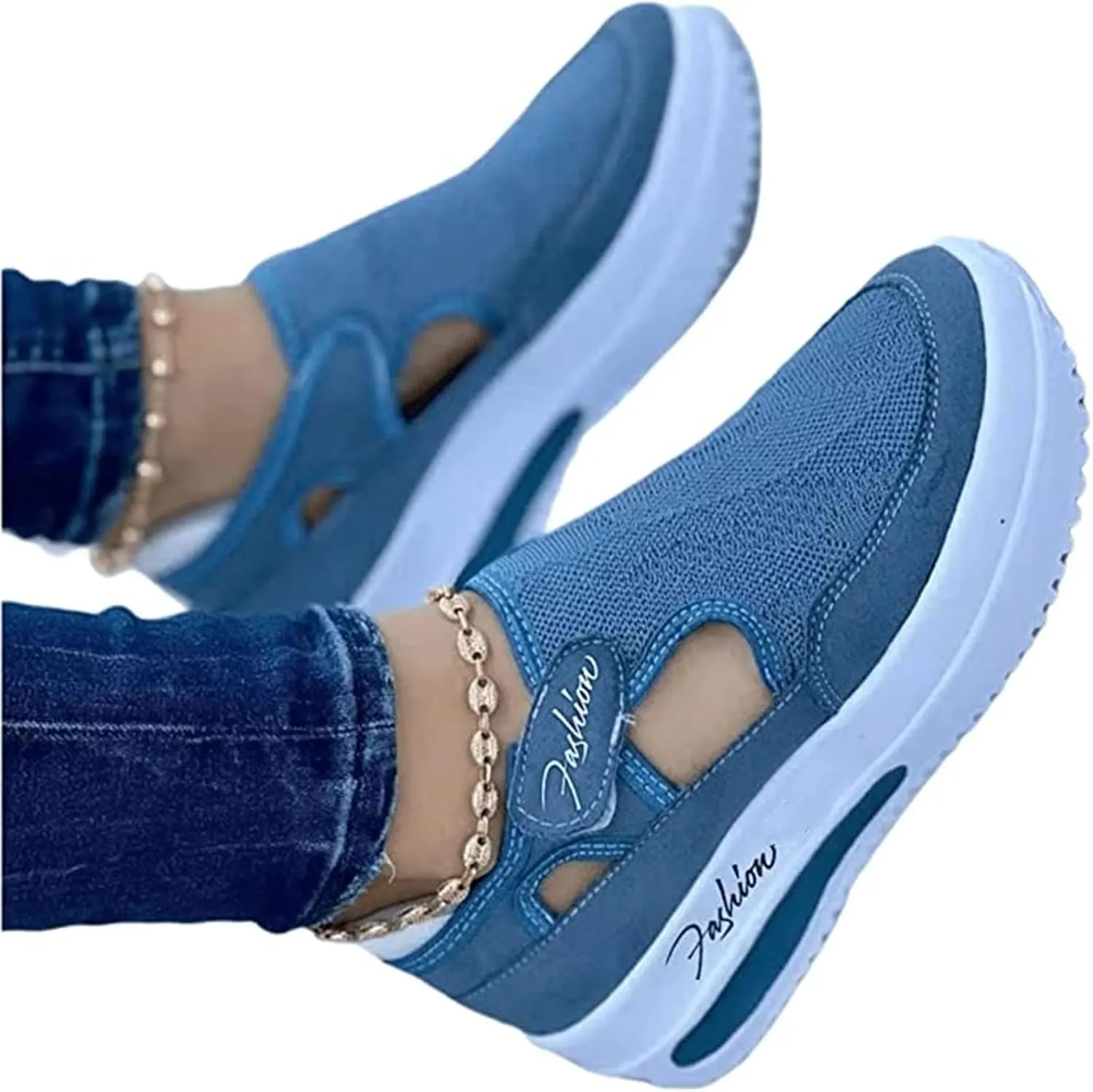 Ladmiple Sneakers For Women Slip On Wide Width Loafers Canvas Shoes Fashion Dressy Casual Summer Flats Walking Sneakers