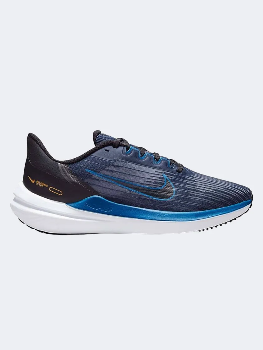Nike Air Winflo 9 Men Running Shoes Black/Blue/White
