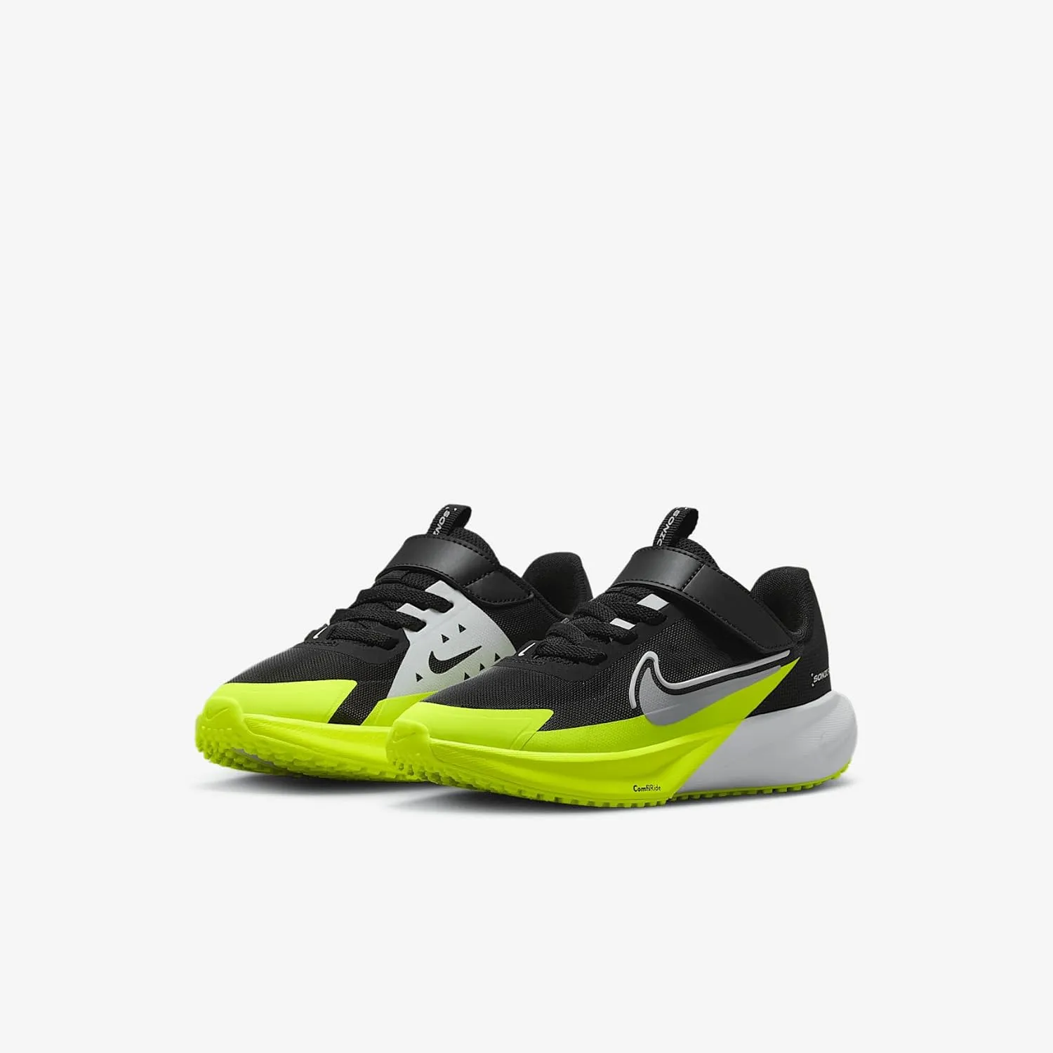 Nike Sonic Fly Little Kids' Running Shoes (FZ0016-002, Black/White/Volt/Wolf Grey)