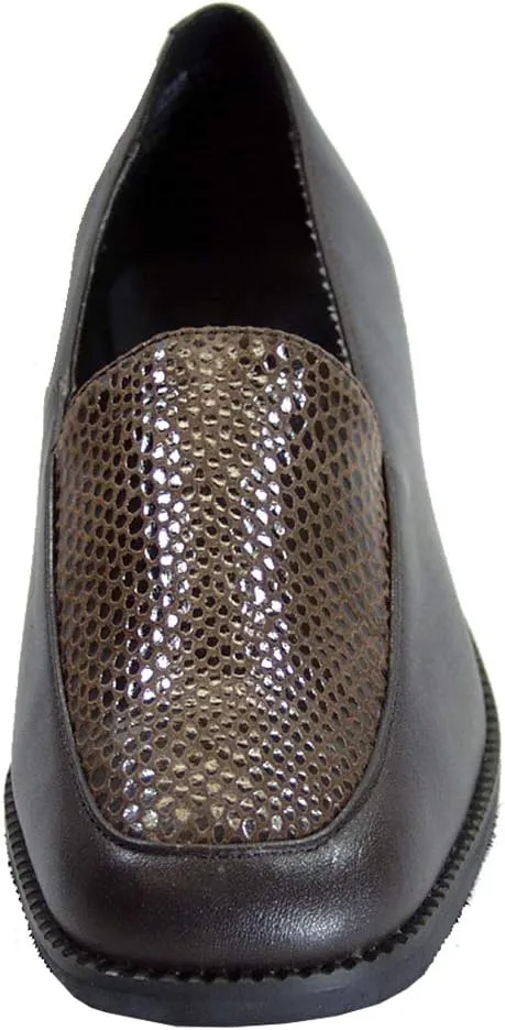 Peerage Zula Women's Wide Width Leather Animal Print Slip-on Shoes