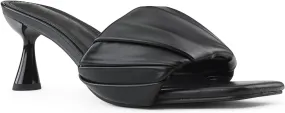 RF ROOM OF FASHION Women's Open Square Toe Slide On Mid Heel Sandals