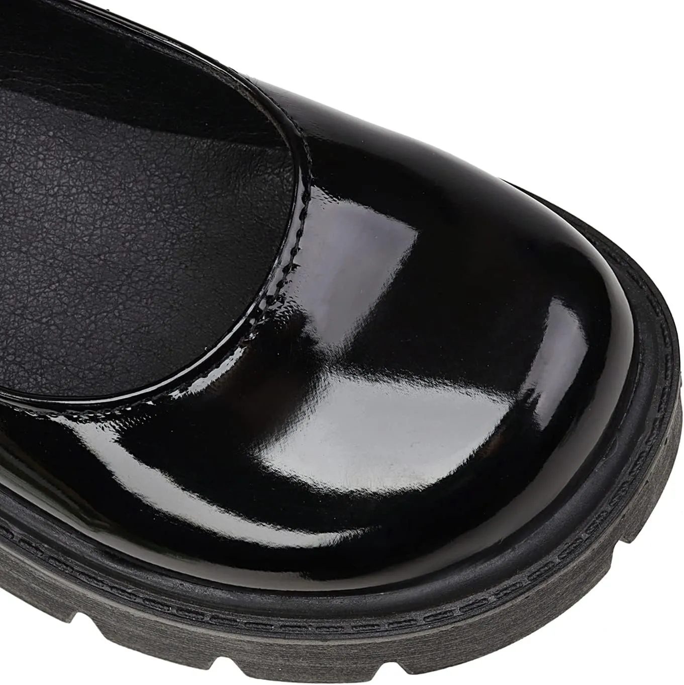 Sungtin Women Platform Shoes Chunky Mid Heel Marry Jane Shoes School Uniform Dress Shoes