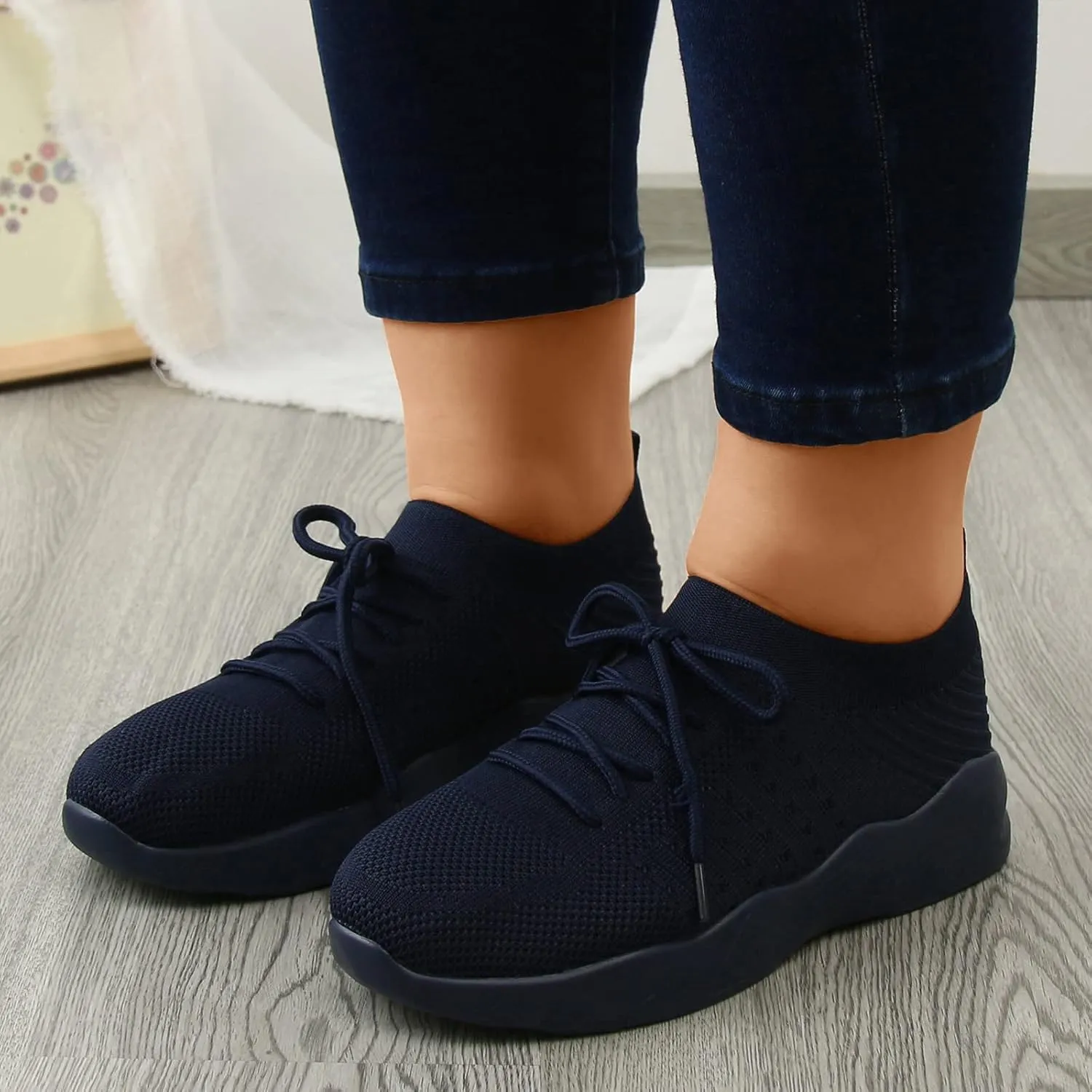 Women's Fashion Sneaker Lace Up Low Top Comfortable Walking Shoes White Running Shoes for Women Slide Loafers for Women White Fashion Sneakers for Women