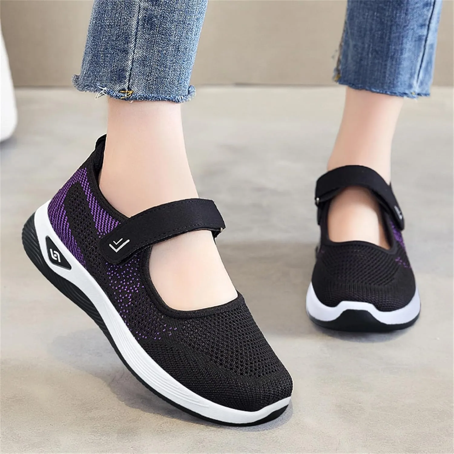 Women's Fashion Sneaker Mesh Slip On Black Non Slip Shoes for Women Comfortable Casual Womens Shoes Women's Leopard Loafers Cheap Sneakers for Women