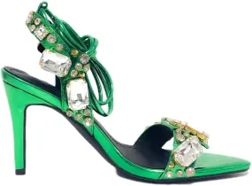Womens Rhinestone Jewel Strappy Stiletto Heels Open Toe Sexy High Heeled Sandals Gold Heels for Women